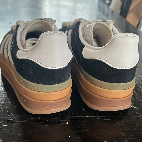 Adidas Gazelle Black with White Stripes Sneakers - Picture 2 of 4